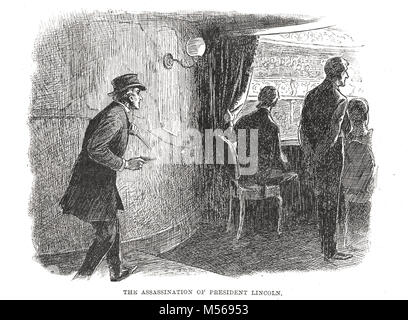 Assassination of Abraham Lincoln by actor John Wilkes Booth, 14 April 1865 at Ford's Theatre, Washington D.C Stock Photo