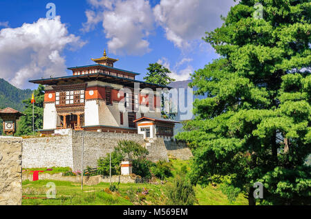 Landmark of Thimphu, Dechen Phodrang Monastery Stock Photo