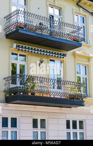 Balconies on an apartment building Stock Photo