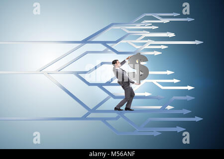 Businessman thinking of different career paths Stock Photo