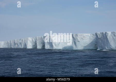 Antarctica. Tabular Iceberg, C28B, location 60Â° 51' 03' S 51Â° 33' 00' W Stock Photo