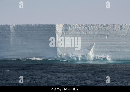 Antarctica. Tabular Iceberg, C28B, location 60Â° 51' 03' S 51Â° 33' 00' W Stock Photo