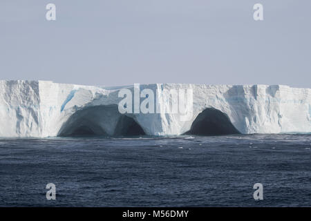 Antarctica. Tabular Iceberg, C28B, location 60Â° 51' 03' S 51Â° 33' 00' W Stock Photo