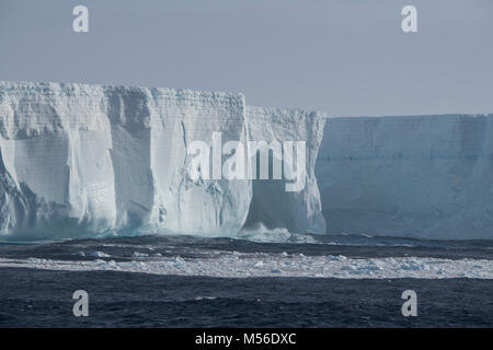 Antarctica. Tabular Iceberg, C28B, location 60Â° 51' 03' S 51Â° 33' 00' W Stock Photo