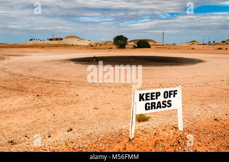 Desert Golf Course in Coober Pedy. Stock Photo