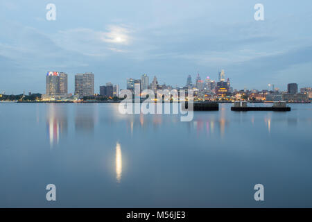 early morning sunrise over city of philadelphia PA Stock Photo