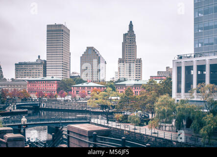 providence rhode island city skyline in october 2017 Stock Photo