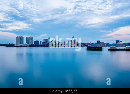 morning blue housr over philadelphia pa Stock Photo