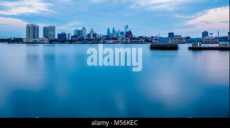 morning blue housr over philadelphia pa Stock Photo