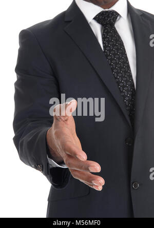 Outstretched hand from a business man Stock Photo