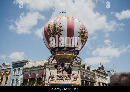Mickey and Minnie Mouse at the Disney World Magical Kingdom parade, Orlando, Florida, North America Stock Photo