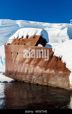 Norweigan whaling shipwreck; Gouvenoren; Enterprise Island; Antarctica Stock Photo