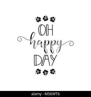 Oh happy day. lettering. Design for banner poster, card, invitation flyer brochure t-shirt Vector Stock Vector