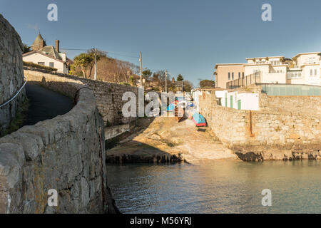 Coliemore Harbour is located in Dalkey (south Dublin). Furthermore, in the Middle Ages, Coliemore was the main harbour for Dublin City. Stock Photo