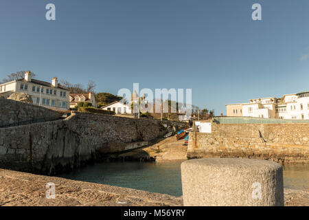 Coliemore Harbour is located in Dalkey (south Dublin). Furthermore, in the Middle Ages, Coliemore was the main harbour for Dublin City. Stock Photo