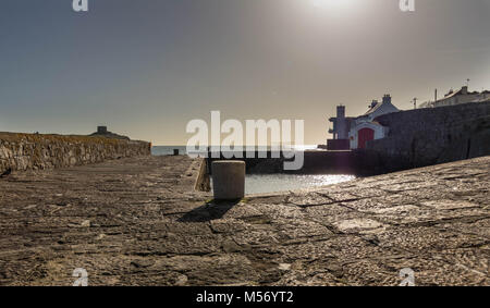 Coliemore Harbour is located in Dalkey (south Dublin). Furthermore, in the Middle Ages, Coliemore was the main harbour for Dublin City. Stock Photo