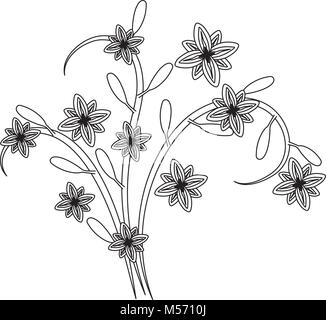 Rustic ribbon banner with flowers hand drawn Stock Vector Image & Art ...