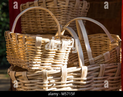 Wicker baskets hand made on sale Stock Photo