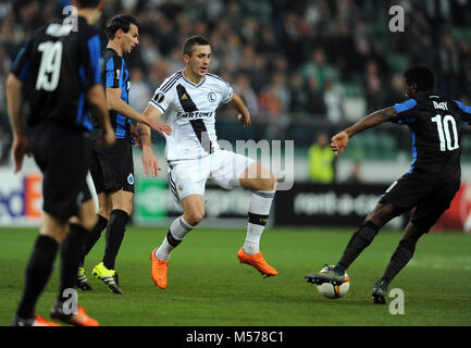 WARSAW, POLAND - OCTOBER 22, 2015: UEFA Europa League group stage Legia Warsaw Club Brugge Belgium o/p: Stock Photo