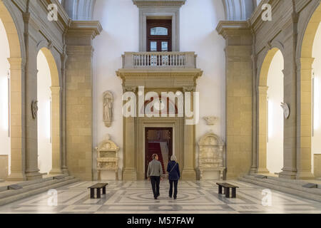 BERLIN - OCTOBER 20, 2016: People walking in the Bode Museum on Museum Island in Berlin, Germany. Stock Photo