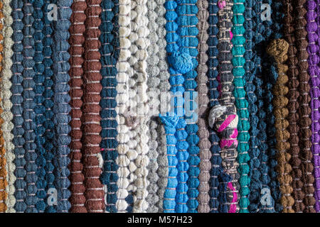 Multicolored rug texture pattern as abstract background. Stock Photo