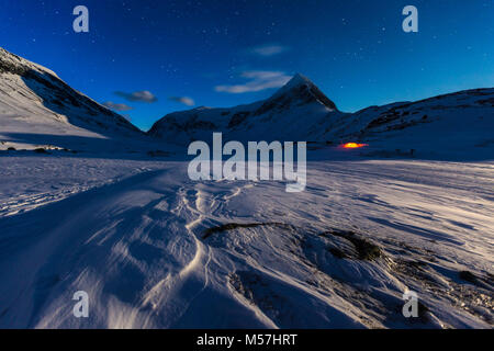 Tent in the snow,Kungsleden or king's trail,Province of Lapland,Sweden,Scandinavia Stock Photo