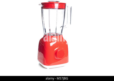 Red Electric Blender Angled isolated on white with a clipping path.. Stock Photo