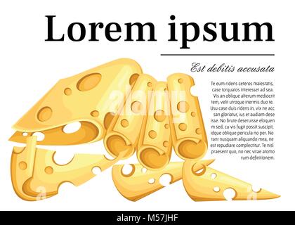 Set cutting firm grade of cheese popular kind vector illustration isolated on white background web site page and mobile app design with place for your Stock Vector