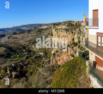 Panoramic view on Andalusian landscape from rocks of Ronda town, Spain Stock Photo