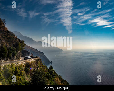 Amalfi coast road, Bay of Salerno, Italy. Stock Photo