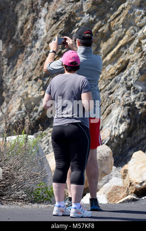 Middle aged couple sightseeing at Australia Rock NSW Australia Stock Photo