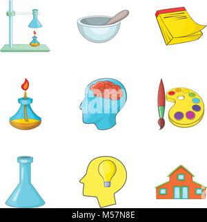 Advanced degree icons set, cartoon style Stock Vector