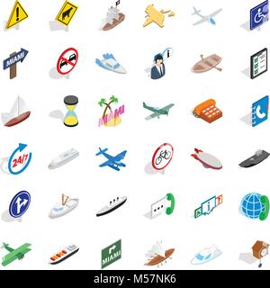 Freeway icons set, isometric style Stock Vector