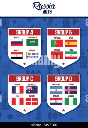 Russia football teams group Stock Vector
