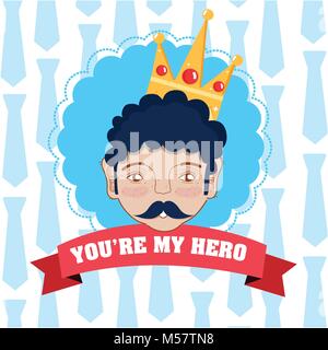 Happy fathers day funny cartoons Stock Vector