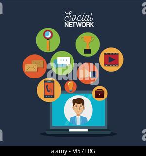Social network and media Stock Vector