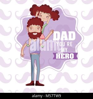 Happy fathers day funny cartoons Stock Vector