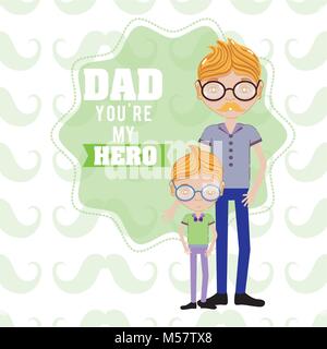 Happy fathers day funny cartoons Stock Vector