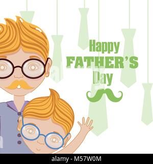 Happy fathers day funny cartoons Stock Vector