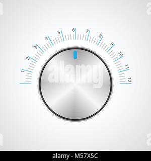 special metallic volume button with chrome texture, vector design, eps10 Stock Vector