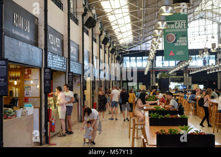 Time Out Market inside Mercado  da Ribeira in Cais do Sodre neighbirhood, Lisbon, Portugal Stock Photo