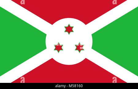 Official Large Flat Flag of Burundi Horizontal Stock Photo