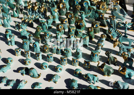 Greek souvenirs with blue nazar amulets Stock Photo