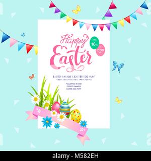 Pastel Holiday Easter card Stock Vector
