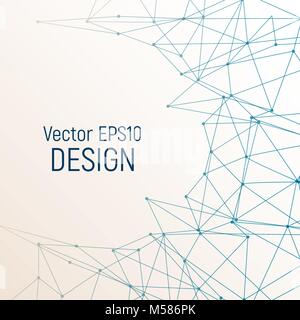 Card with a polygon. Structure of atom. Abstract form. Vector illustration. Technological background. Stock Vector