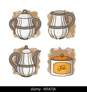 Tea collection elements Stock Vector