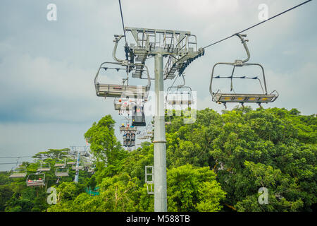 SINGAPORE, SINGAPORE - JANUARY 30, 2018: Outdoor view of Singapore Sentosa Cable Car and Skyline Luge, Singapore Stock Photo