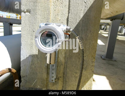 The premises of the oil plant, Krasnodar, Russia - February 21, 2017: gas analyzer Equipment for primary oil refining. Stock Photo