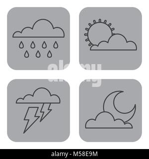 set of climate  change clouds sun rain sky Stock Vector