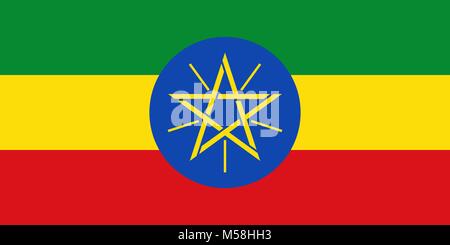 Flag in colors of Ethiopia, vector image Stock Vector